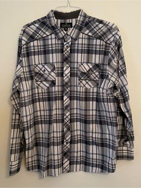 Company Eighty One Men’s Button Up Shirt XXL‎ Blue Plaid Western